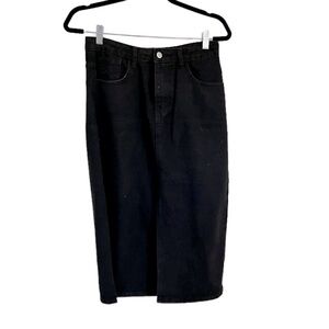 Sophie & Hailee Black Denim Midi Skirt, Size M $12